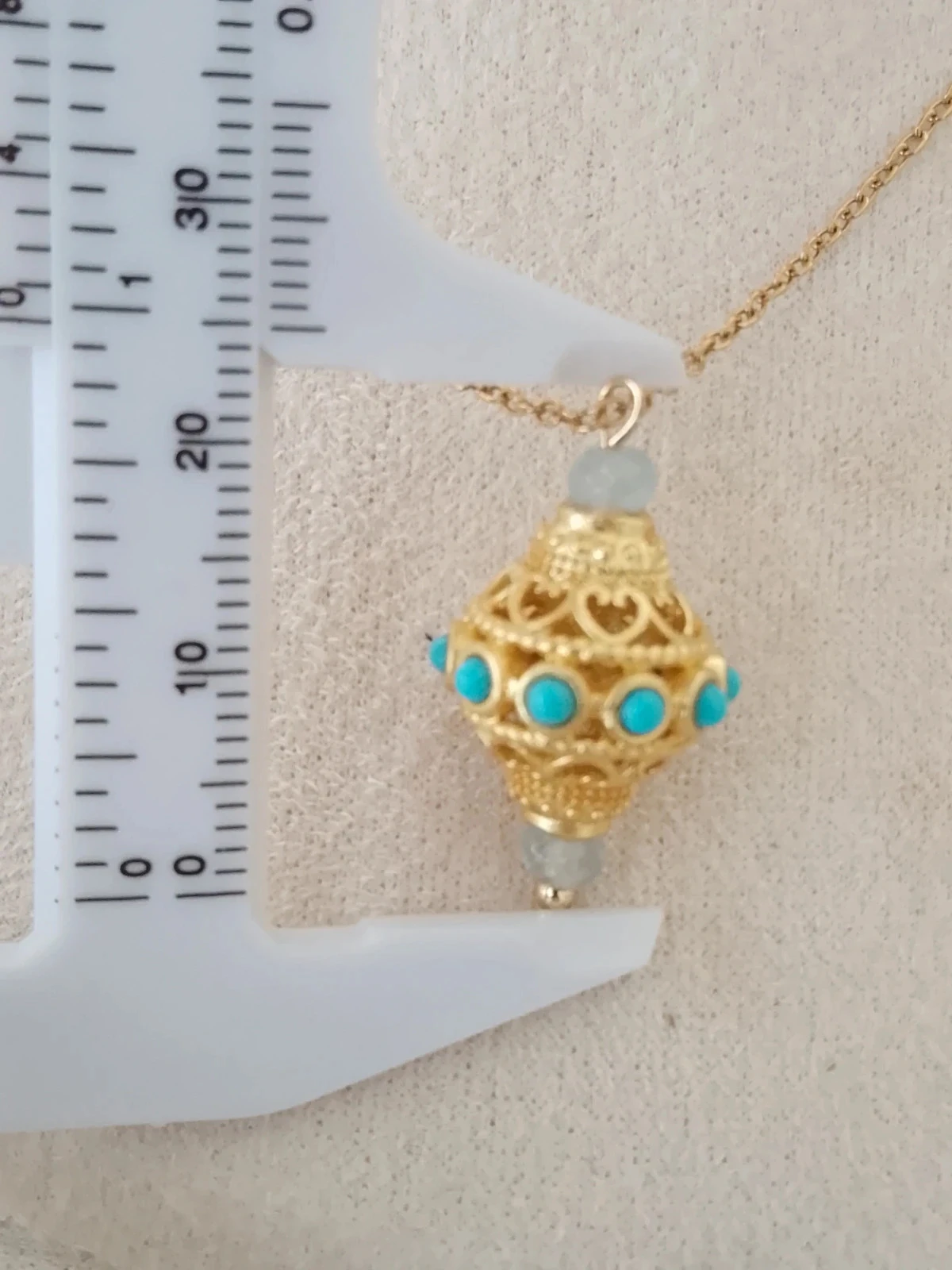 Collier Talisman natuurlijke aquamarijn stenen – photo 2